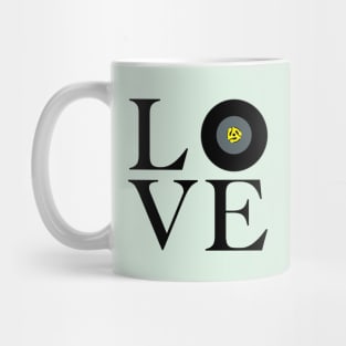 Love for classic 45 vinyl records spin the vintage old school turntable record player Mug